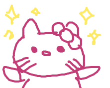 Hello Kitty with sparkles around her.