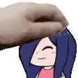 Gif of Meis being headpatted.