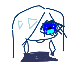 Meis with a big, blindingly blue eye.