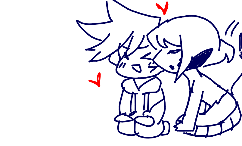 Naga Lio giving Galo little kisses on the cheek.