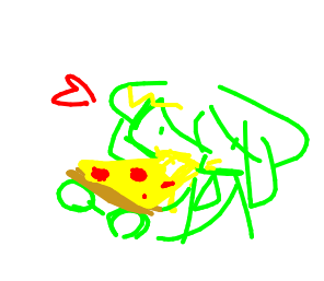 Lio Fotia enjoying some pizza.